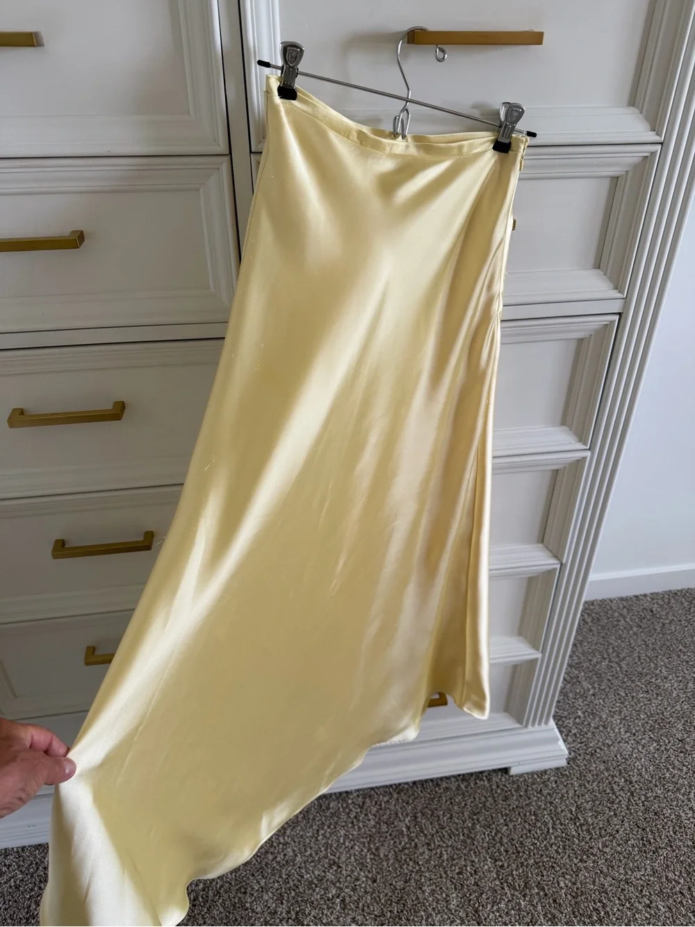 1. State Pale Butter Satin Maxi Skirt